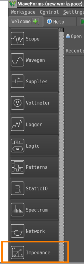 Impedance Menu